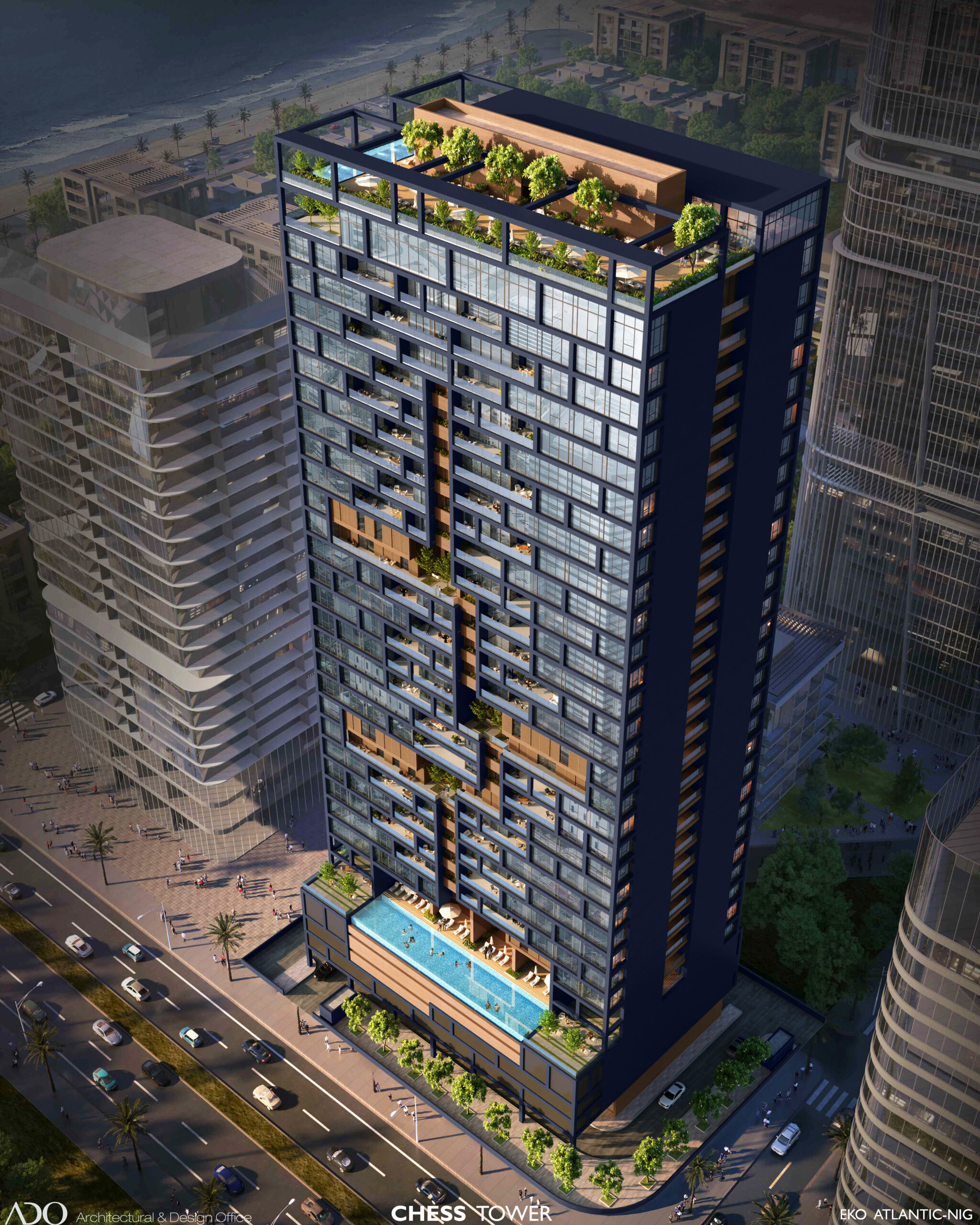 Chess Tower Aerial View